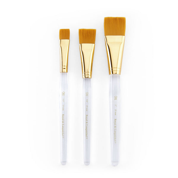 Royal And Langnickel RSET-9160 | 3pc Golden Taklon Wash Brush Set