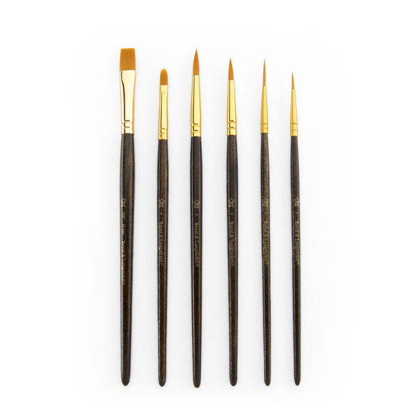 Royal And Langnickel RSET-9161 | 6pc Golden Taklon Variety Brush Set