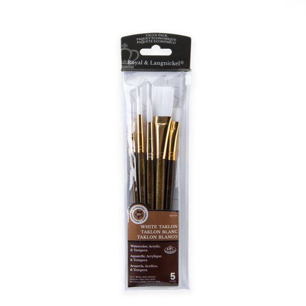 royal and langnickel RSET-9163 | 5pc White Taklon Variety Brush Set