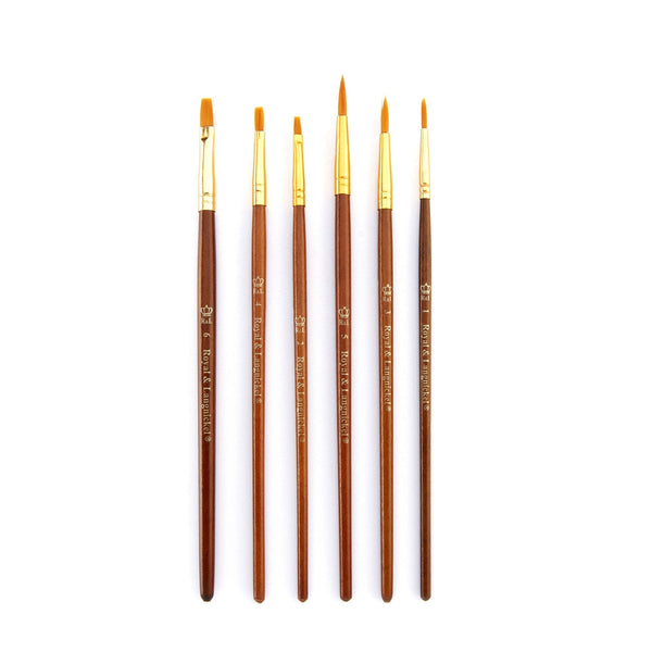 Royal And Langnickel RSET-9164 | 6pc Golden Taklon Round/Shader Brush Set