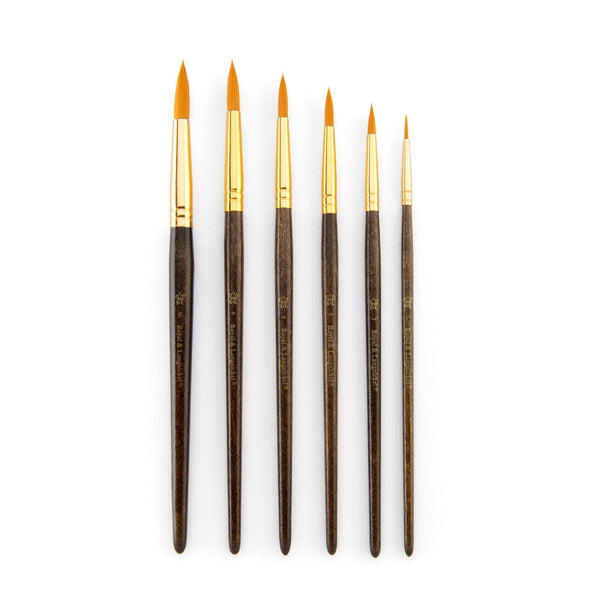 Royal And Langnickel RSET-9167 | 6pc Golden Taklon Round Brush Set