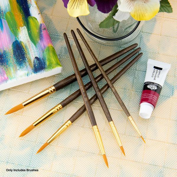 Royal And Langnickel RSET-9167 | 6pc Golden Taklon Round Brush Set