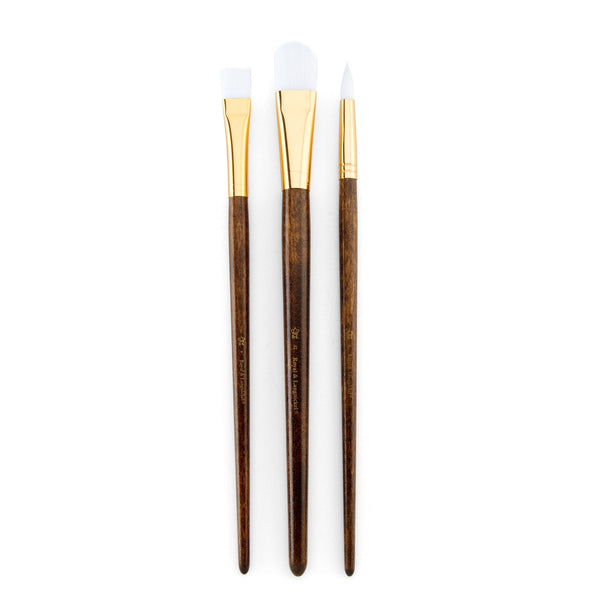 Royal And Langnickel RSET-9168 | 3pc White Taklon Long Handle Variety Brush Set