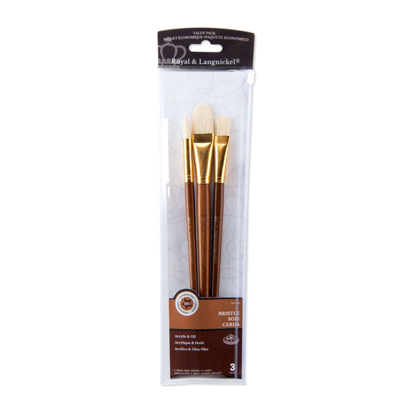 royal and langnickel RSET-9169 | 3pc Bristle Long Handle Variety Brush Set