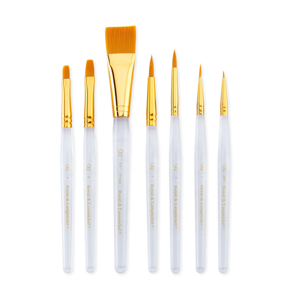 Royal And Langnickel RSET-9170 | 7pc Golden Taklon Variety Brush Set