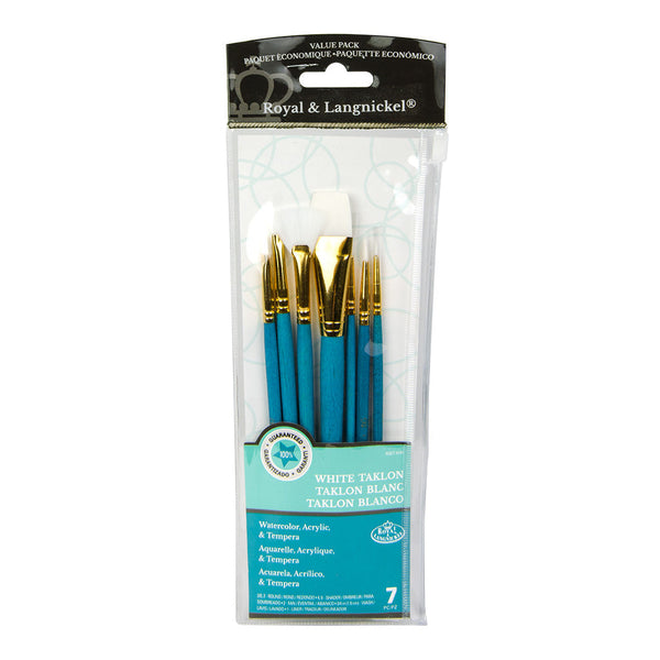 Royal And Langnickel RSET-9181 | 7pc White Taklon Variety Brush Set
