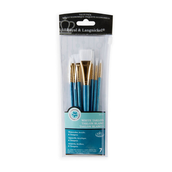 royal and langnickel RSET-9181 | 7pc White Taklon Variety Brush Set