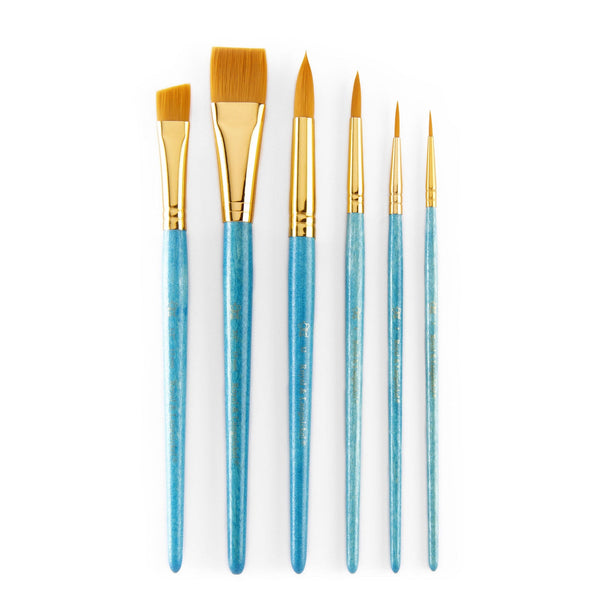 Royal And Langnickel RSET-9182 | 6pc Golden Taklon Variety Brush Set