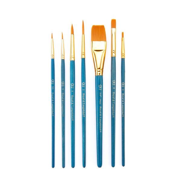 Royal And Langnickel RSET-9183 | 7pc Golden Taklon Variety Brush Set