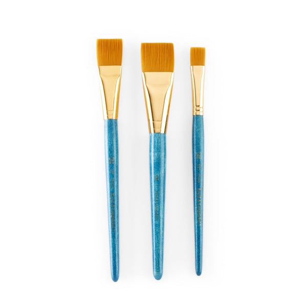 Royal And Langnickel RSET-9185 | 3pc Golden Taklon Wash Brush Set
