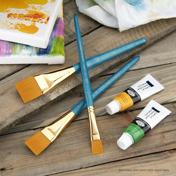 Royal And Langnickel RSET-9185 | 3pc Golden Taklon Wash Brush Set