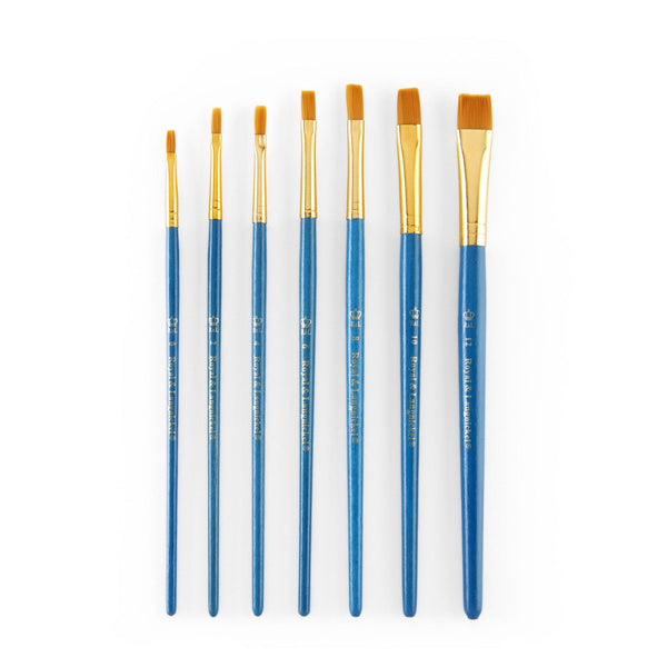 Royal And Langnickel RSET-9187 | 7pc Golden Taklon Shader Brush Set