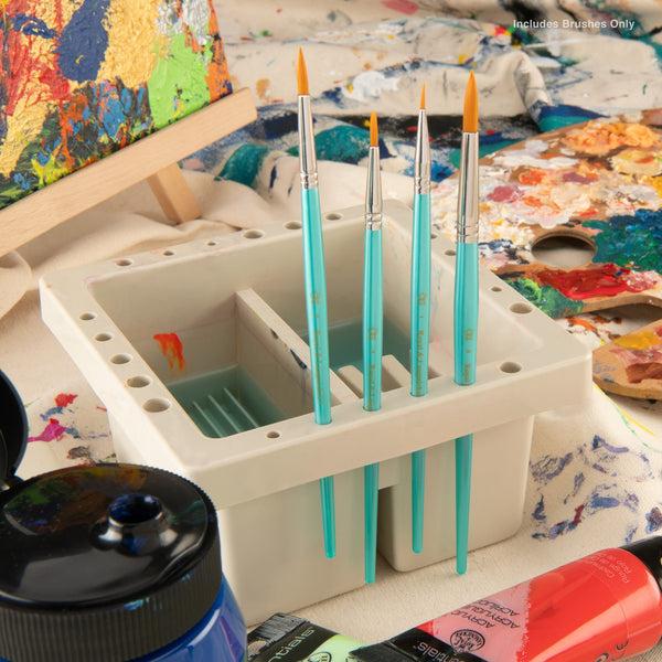 Royal And Langnickel RSET-9190 | 4pc Golden Taklon Round Brush Set