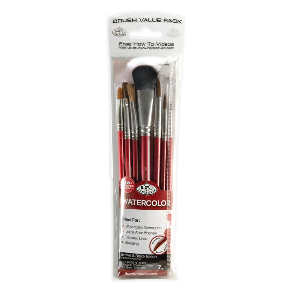 royal and langnickel RSET-9192 | 7pc Watercolor Variety Brush Set