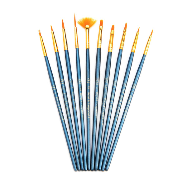 Royal And Langnickel RSET-9193 | 10pc Golden Taklon Variety Brush Set