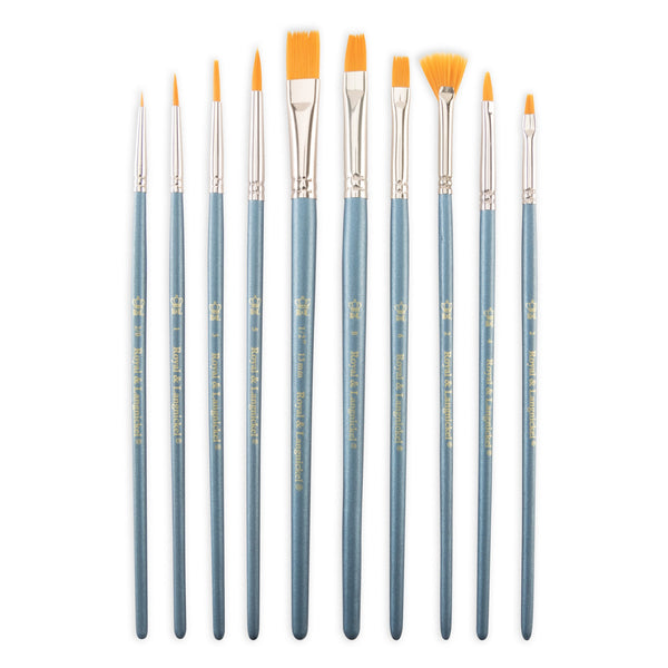 Royal And Langnickel RSET-9194 | 10pc Golden Taklon Variety Brush Set