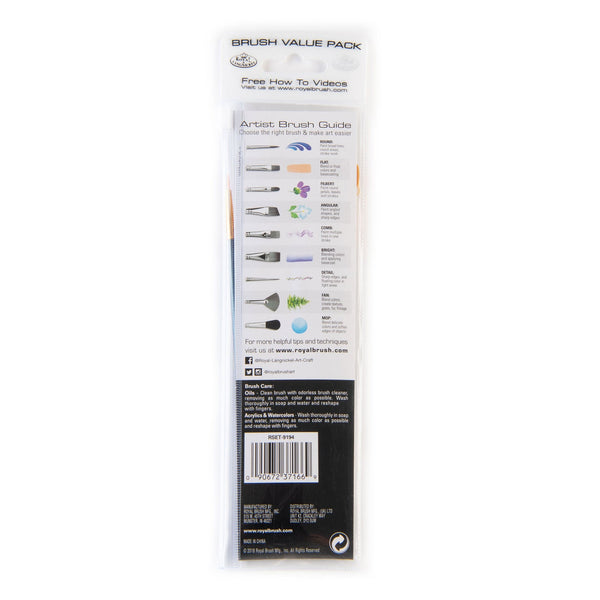 Royal And Langnickel RSET-9194 | 10pc Golden Taklon Variety Brush Set