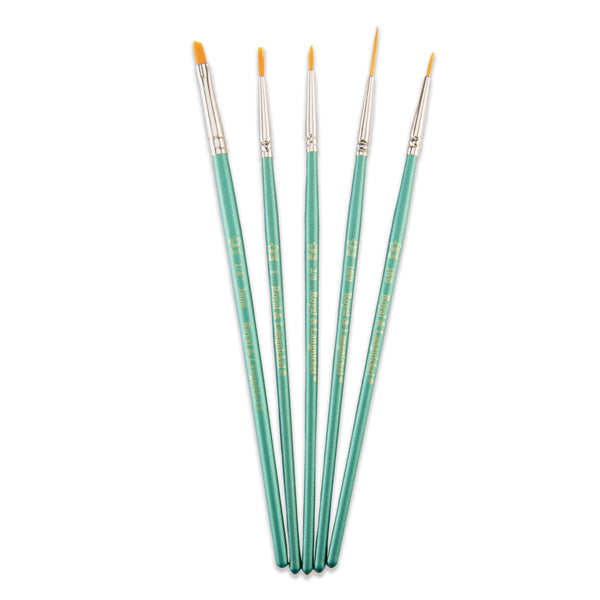 Royal And Langnickel RSET-9197 | 5pc Golden Taklon Variety Brush Set
