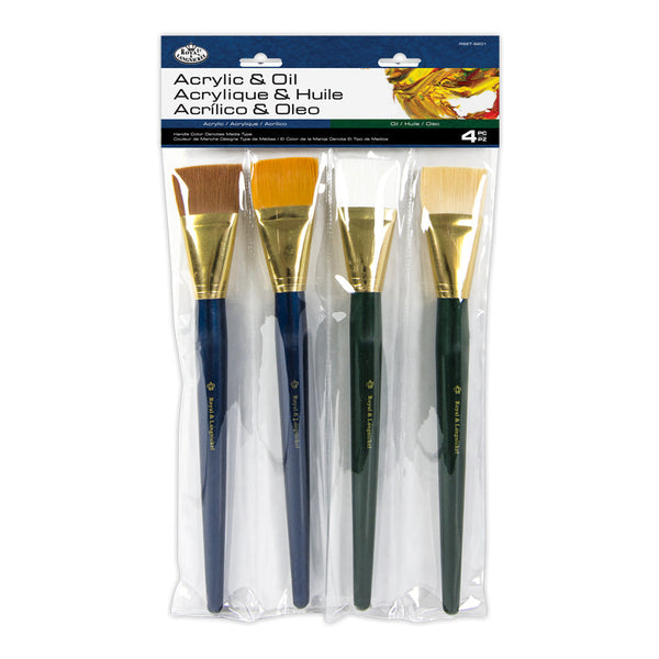 royal and langnickel RSET-9201 | 4pc Combo Jumbo Flat Brush Set