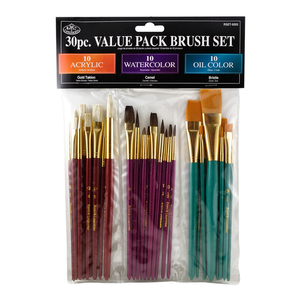 royal and langnickel RSET-9202 | 30pc Combo Long Handle Variety Brush Set
