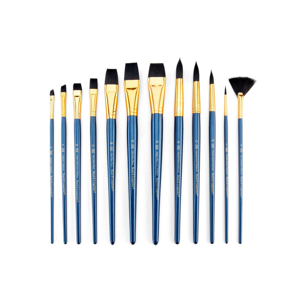 Royal And Langnickel RSET-9301 | 12pc Black Taklon Long Handle Variety Brush Set