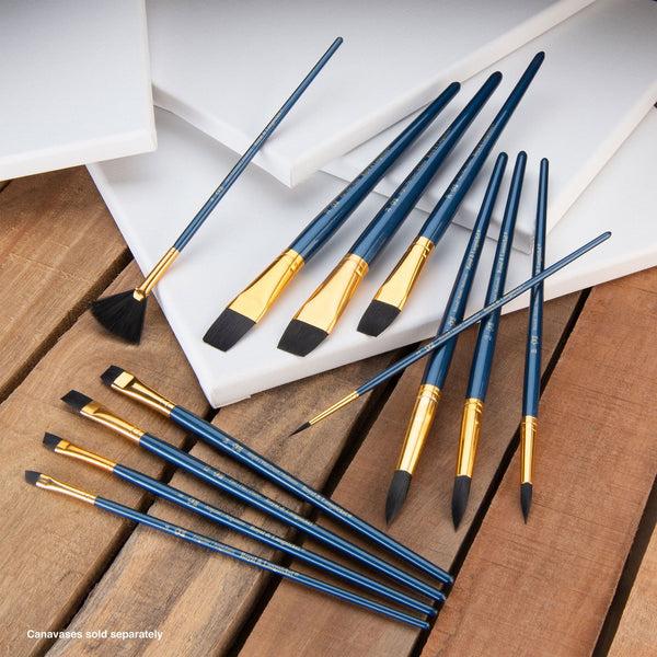 Royal And Langnickel RSET-9301 | 12pc Black Taklon Long Handle Variety Brush Set