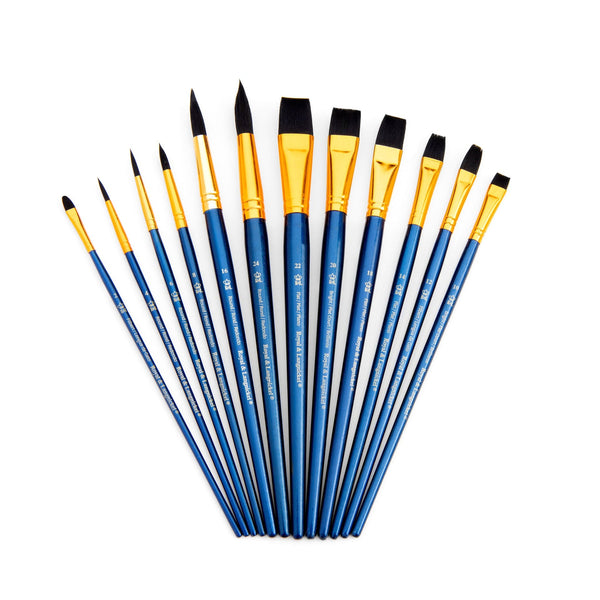 Royal And Langnickel RSET-9302 | 12pc Black Taklon Long Handle Variety Brush Set