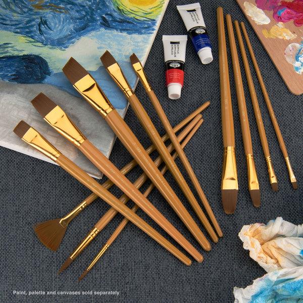 Royal And Langnickel RSET-9304 | 12pc Brown Taklon Long Handle Variety Brush Set