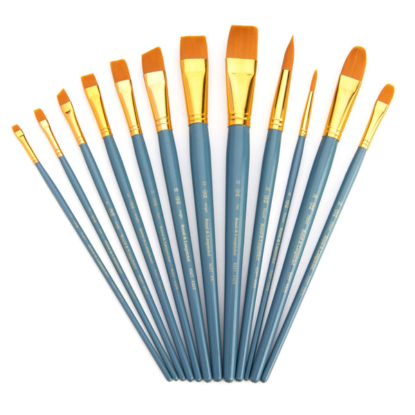 Royal And Langnickel RSET-9305 | 12pc Golden Taklon Long Handle Variety Brush Set