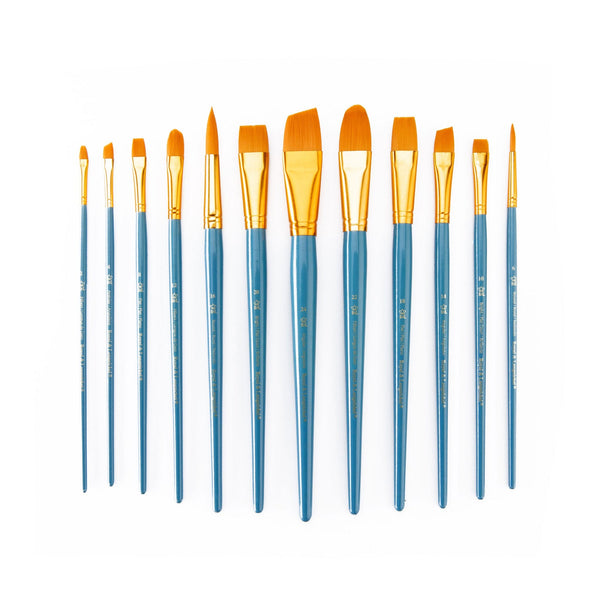 Royal And Langnickel RSET-9306 | 12pc Golden Taklon Long Handle Variety Brush Set