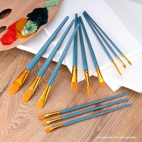 Royal And Langnickel RSET-9306 | 12pc Golden Taklon Long Handle Variety Brush Set