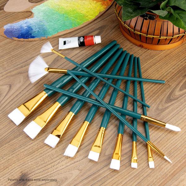 Royal And Langnickel RSET-9310 | 12pc White Taklon Long Handle Variety Brush Set