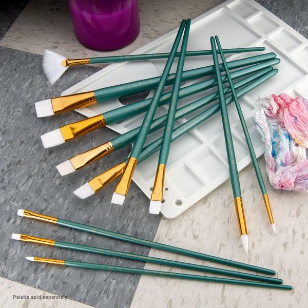 Royal And Langnickel RSET-9311 | 12pc White Taklon Long Handle Variety Brush Set