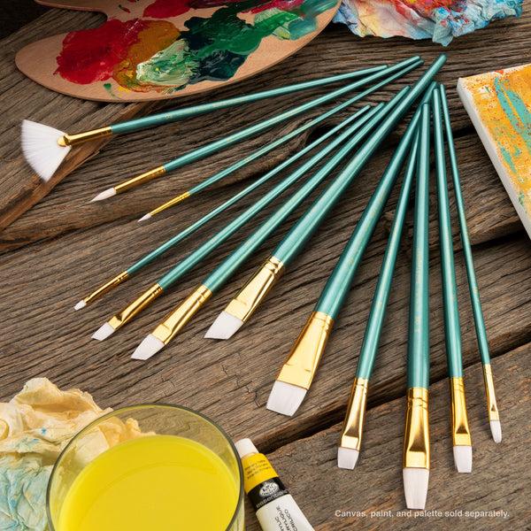 Royal And Langnickel RSET-9316 | 12pc White Taklon Long Handle Variety Brush Set