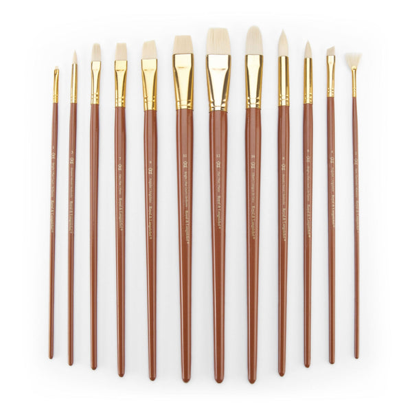 Royal And Langnickel RSET-9317 | 12pc Bone Taklon Long Handle Variety Brush Set