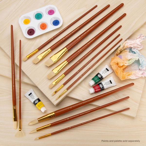 Royal And Langnickel RSET-9318 | 12pc Bone Taklon Long Handle Variety Brush Set