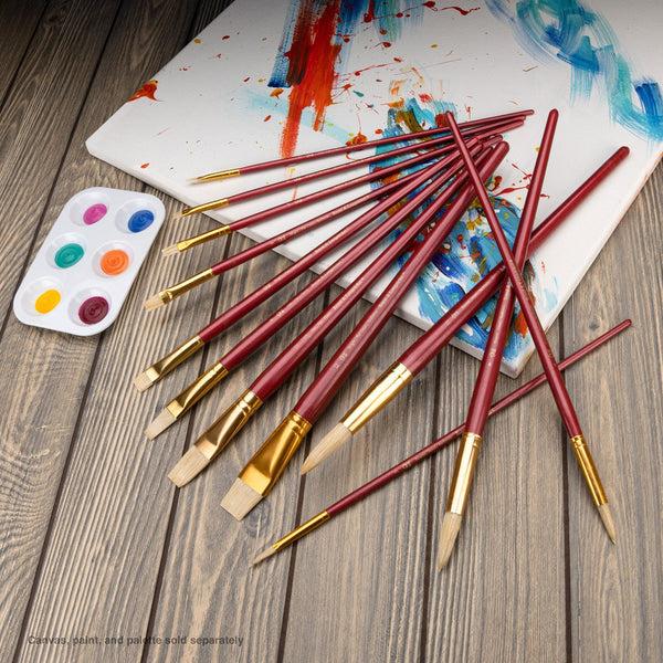 Royal And Langnickel RSET-9319 | 12pc White Bristle Long Handle Variety Brush Set