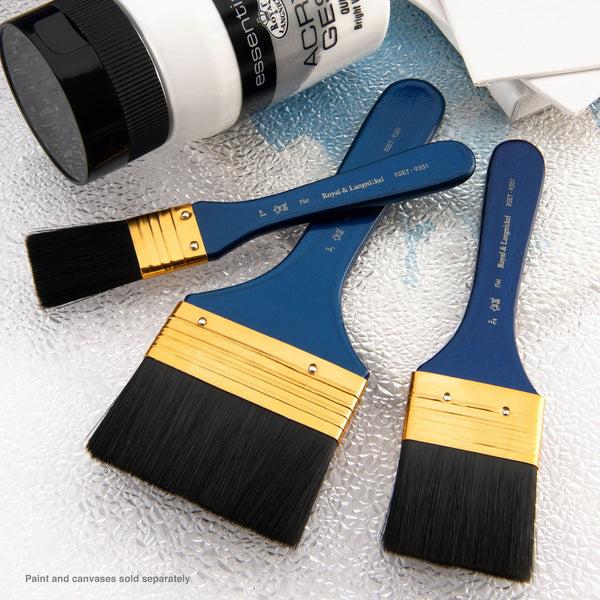 Royal And Langnickel RSET-9351 | 3pc Black Taklon Flat Large Area Brush Set