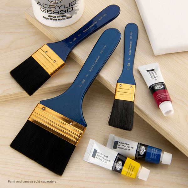 Royal And Langnickel RSET-9351 | 3pc Black Taklon Flat Large Area Brush Set