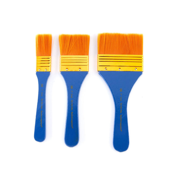 Royal And Langnickel RSET-9352 | 3pc Golden Taklon Flat Large Area Brush Set