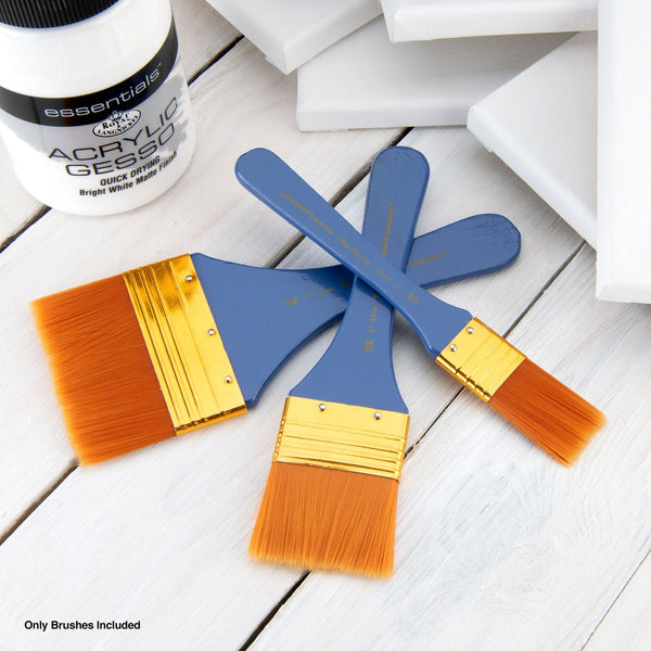 Royal And Langnickel RSET-9352 | 3pc Golden Taklon Flat Large Area Brush Set