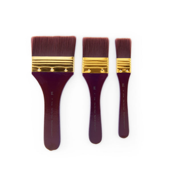 Royal And Langnickel RSET-9353 | 3pc Burgundy Taklon Flat Large Area Brush Set