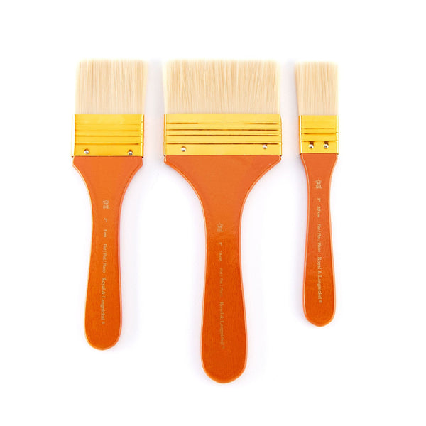 Royal And Langnickel RSET-9354 | 3pc Bone Taklon Flat Large Area Brush Set