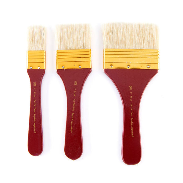 Royal And Langnickel RSET-9355 | 3pc White Bristle Large Area Flat Brush Set