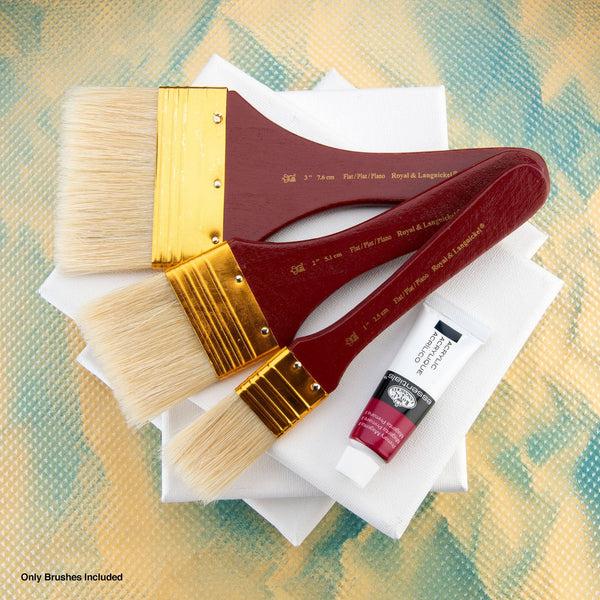 Royal And Langnickel RSET-9355 | 3pc White Bristle Large Area Flat Brush Set