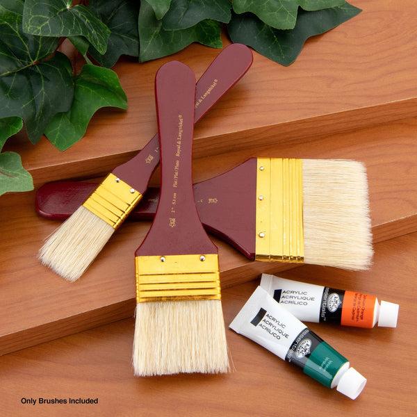 Royal And Langnickel RSET-9355 | 3pc White Bristle Large Area Flat Brush Set