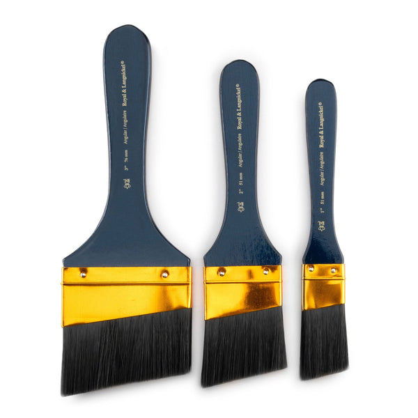 Royal And Langnickel RSET-9356 | 3pc Black Taklon Angular Large Area Brush Set