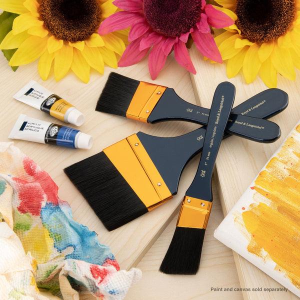 Royal And Langnickel RSET-9356 | 3pc Black Taklon Angular Large Area Brush Set