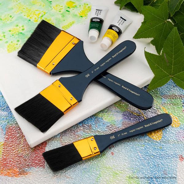 Royal And Langnickel RSET-9356 | 3pc Black Taklon Angular Large Area Brush Set