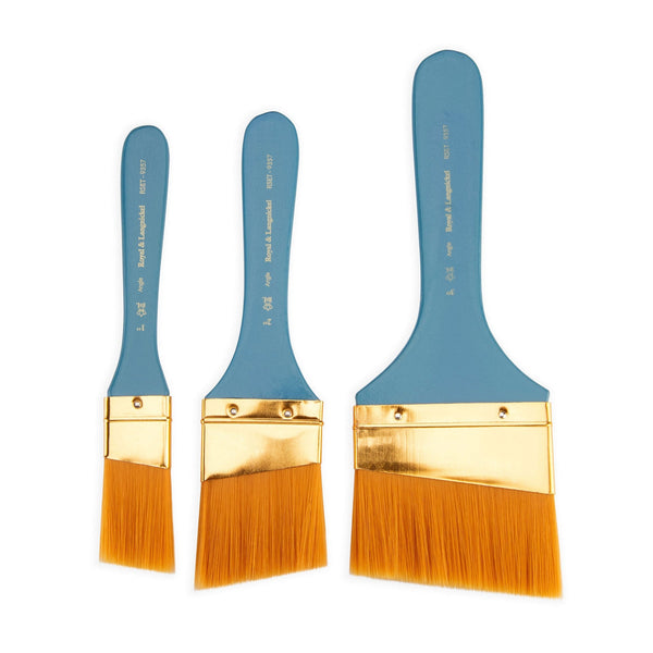 Royal And Langnickel RSET-9357 | 3pc Golden Taklon Angular Large Area Brush Set